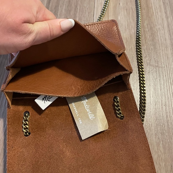 Madewell Brown Crossbody leather bag with chain strap - Picture 2 of 4